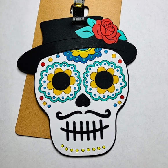 SUGAR SWEET SKULL Day of Dead LUGGAGE Backpack TAG - Picture 3 of 7